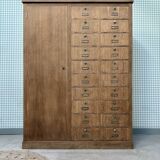 Meuble de métier à clapets en chêne, rénové