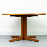 Round Danish Teak Dining Table, 1960s