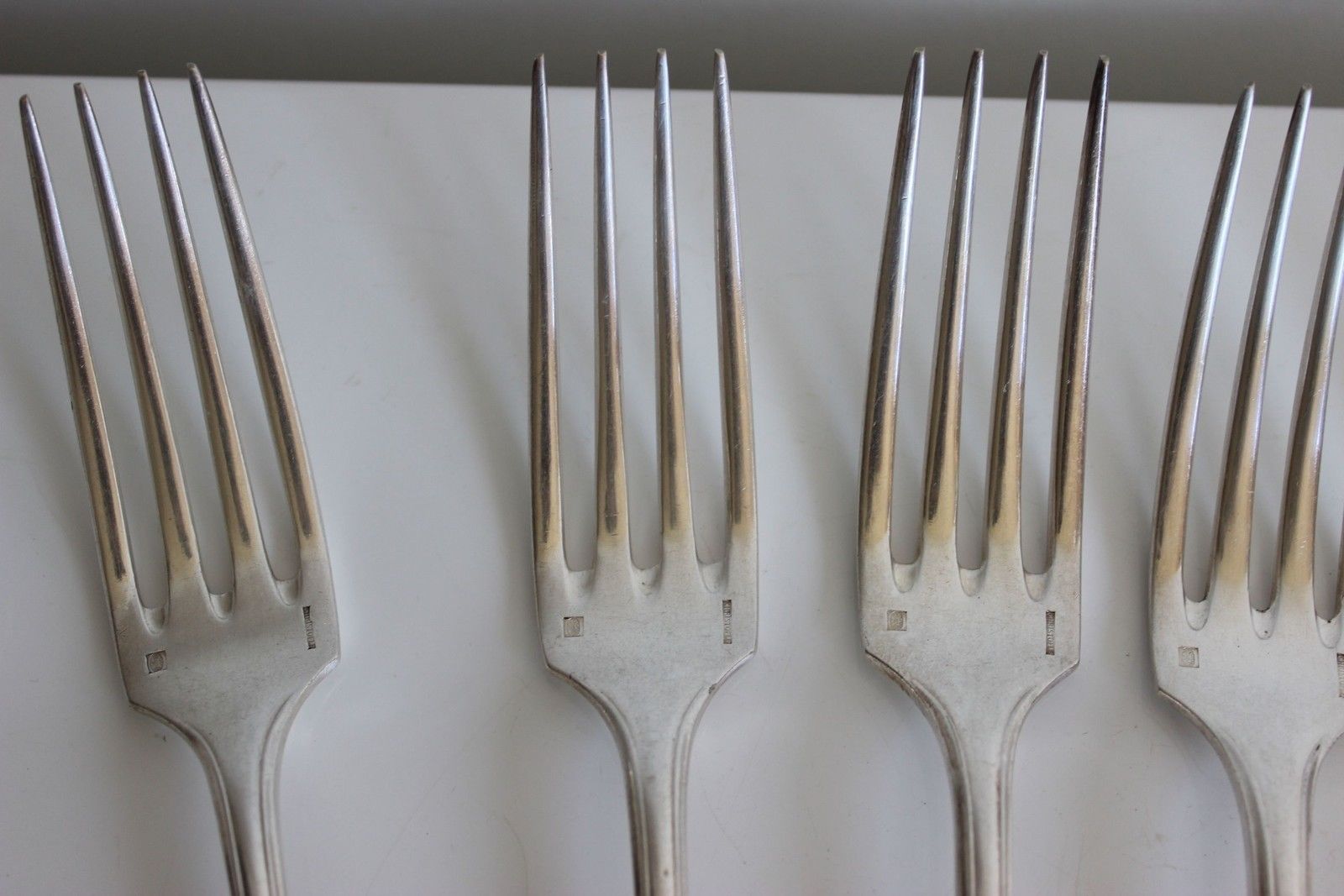 Uniplat monogrammed Christofle 5 Forks 4 large and small spoons