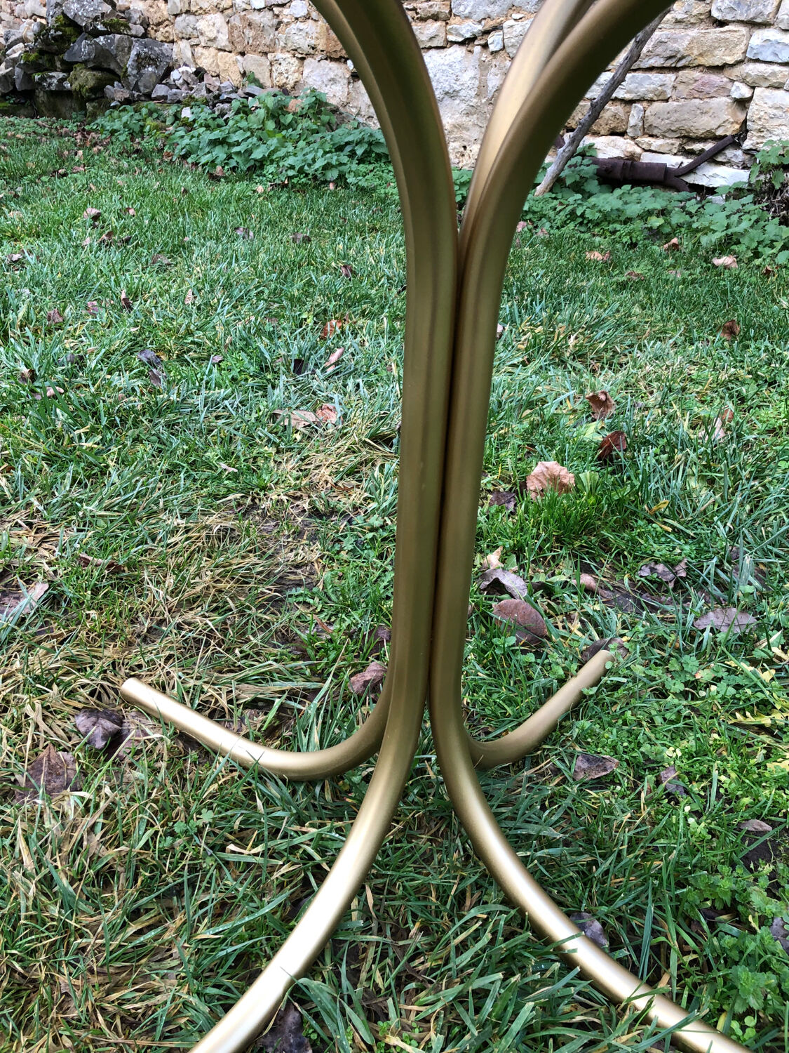 Octagonal table smoked glass