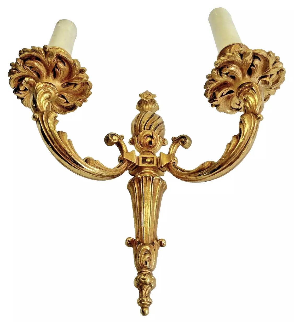 2 old Louis XVI style bronze wall lights