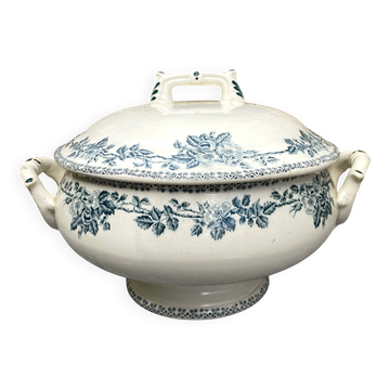 Earthenware soup tureen Ets Debray service Guadeloupe