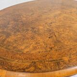 Napoleon III era pedestal table in burr walnut