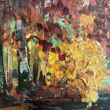 Tableau HST "Autumn Reflection" Post-Impressionist landscape signed