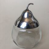 Set of candy apple and pear, metal and glass