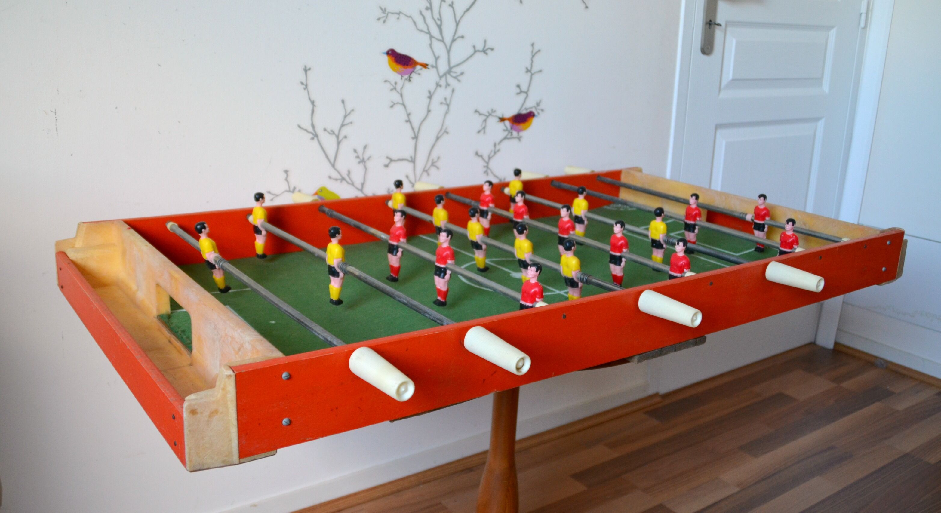 Old foosball table wooden