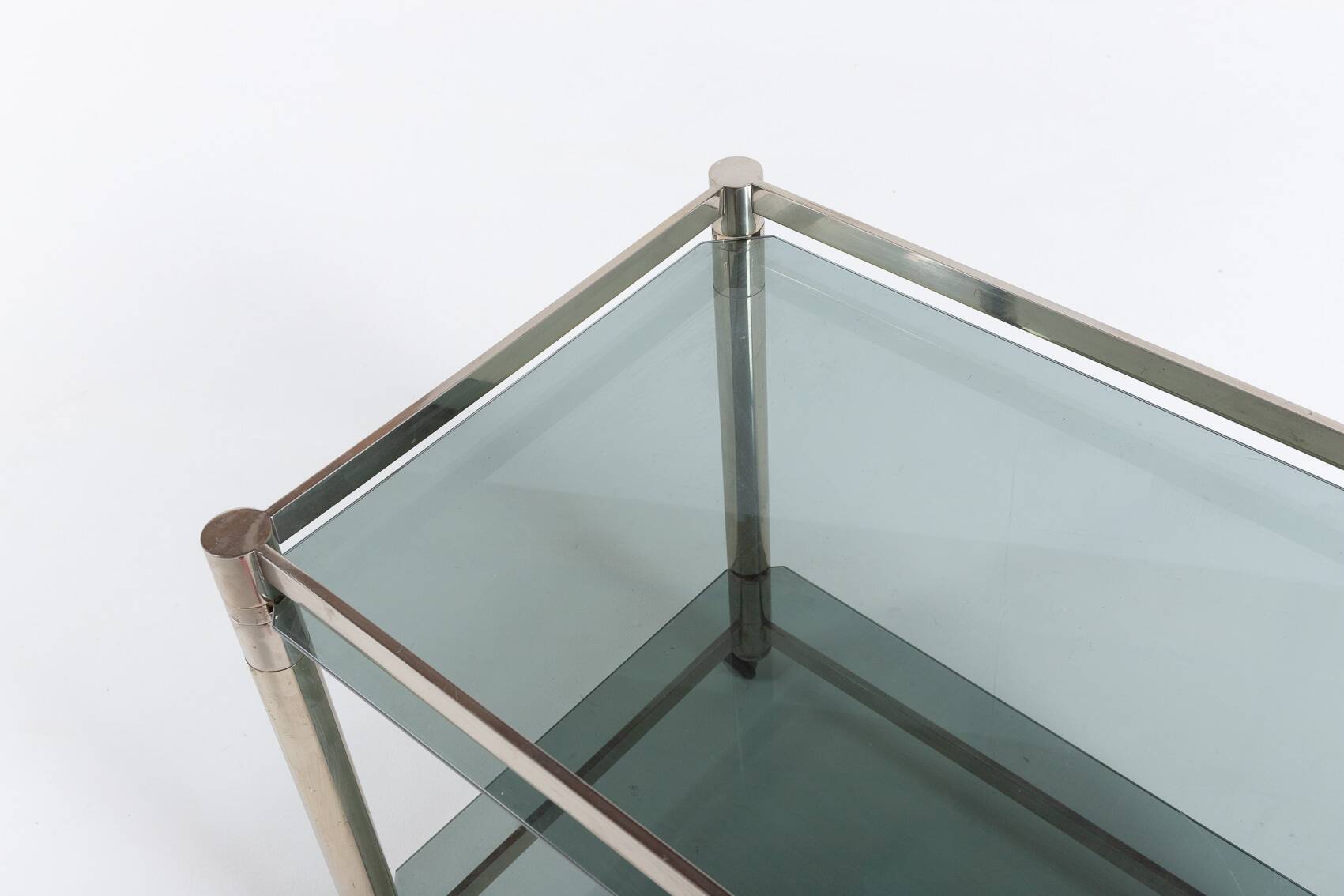 Italian modern chromed steel serving cart/side table, 1970’s