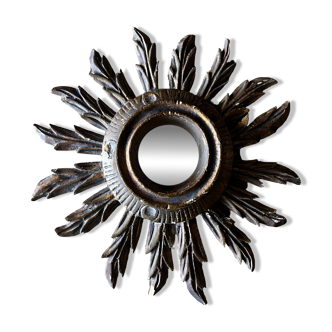 Miroir soleil en bois 1970