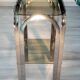 1970 chrome and smoked glass side table