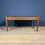 Old decorated wooden kitchen table