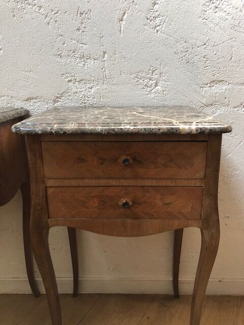 Louis XV-style bedside pair