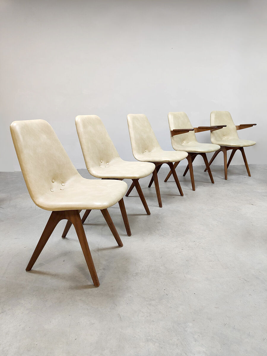 Midcentury Dutch design dining chairs