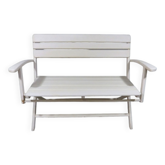 Retractable white wooden garden bench 1960’s