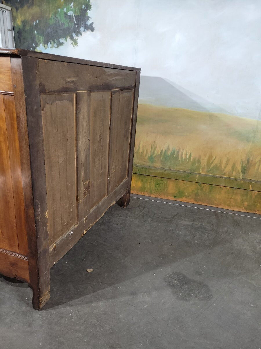 19th-century high buffet in cherry wood