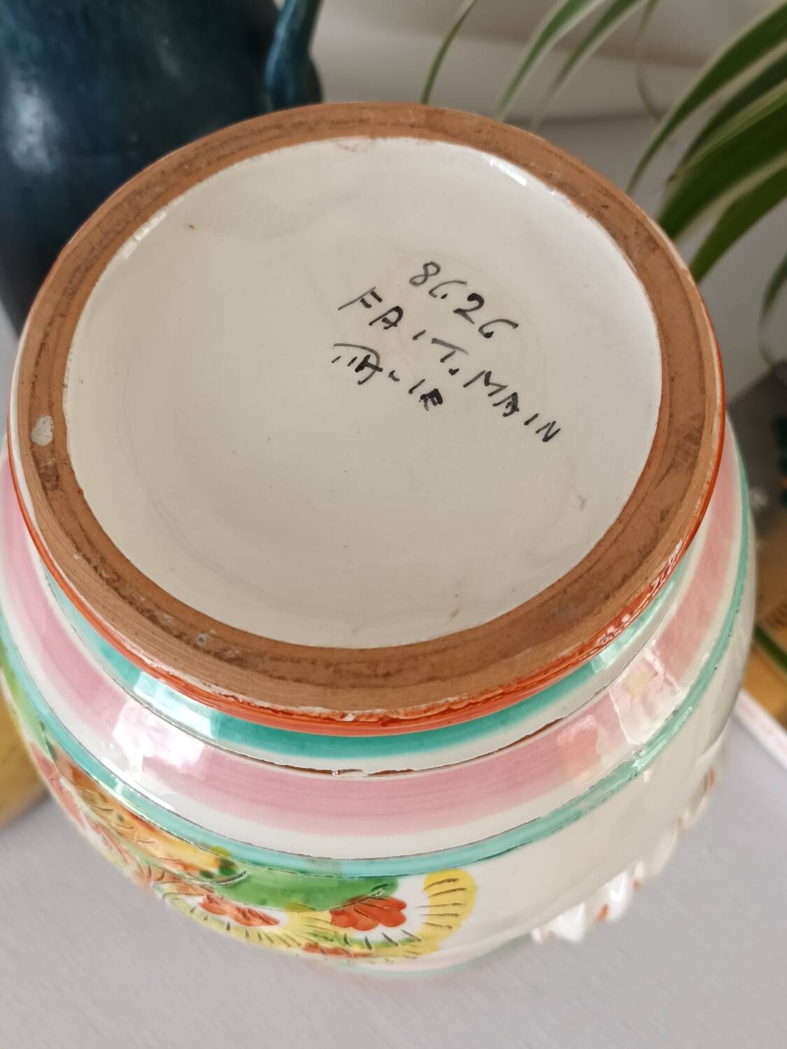 Handmade vintage ceramic vase from Italy.