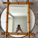 Barber mirror blond wood style bamboo 50s