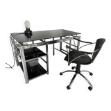 Modern glass and stainless steel desk