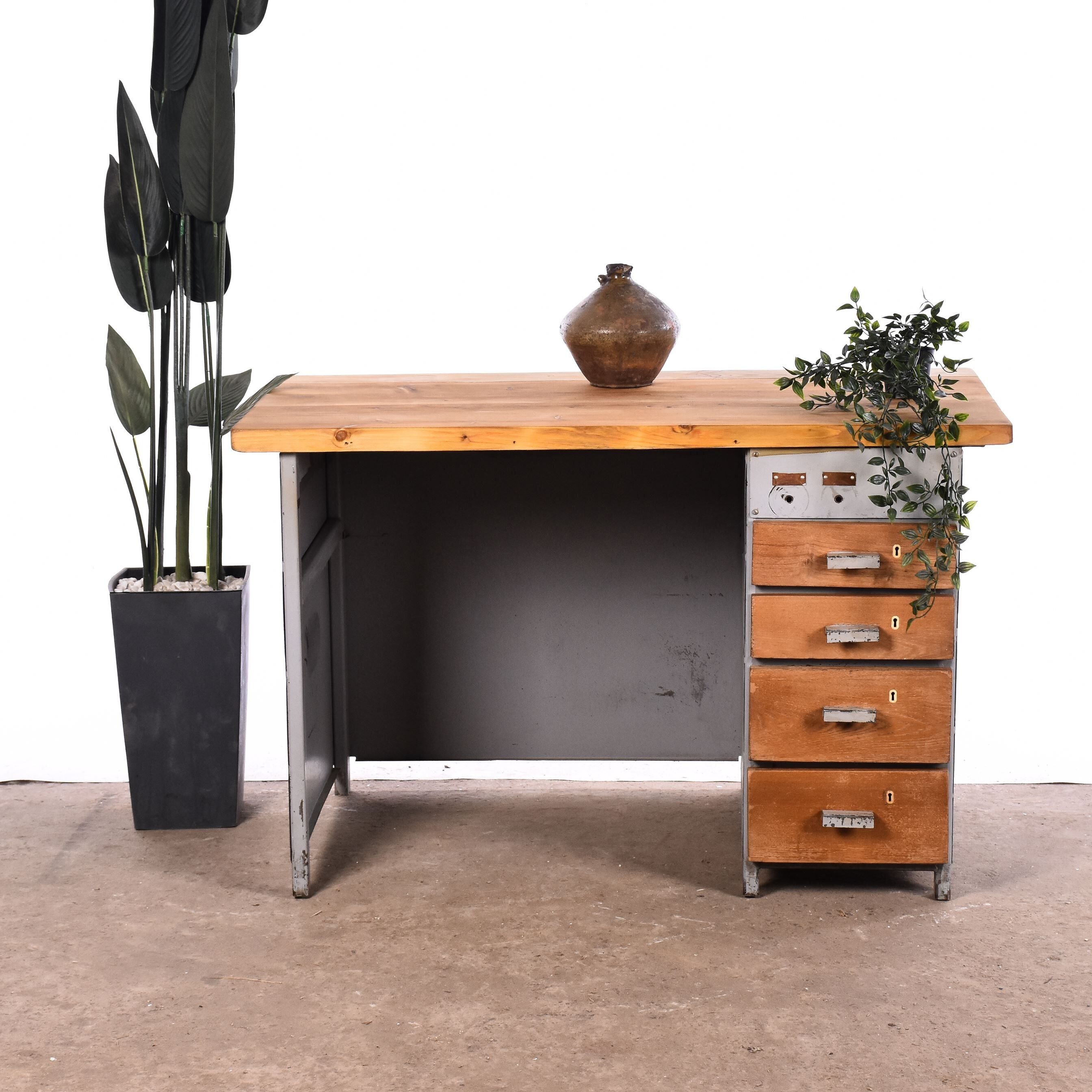 Vintage metal workbench