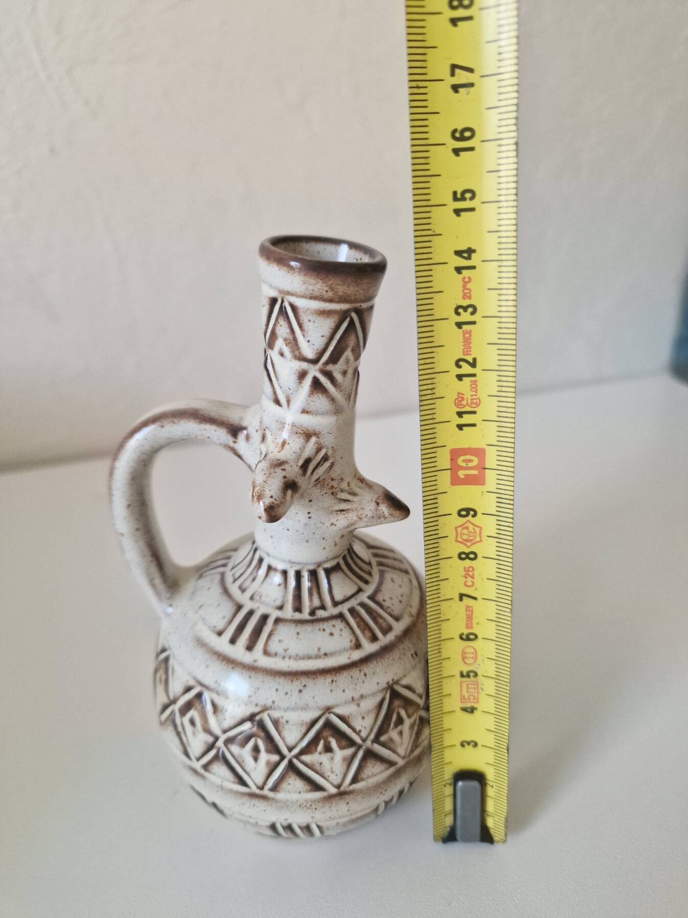 Vase / Vintage soliflore in handcrafted ceramic – Brutalist style