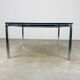 Square coffee table in chrome and smoked glass from the 1970s.