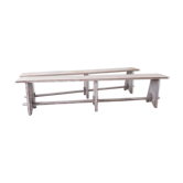 Pair of benches gray weathered oak farm