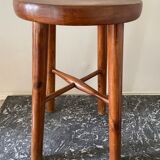 Varnished wooden stool
