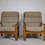 Teak Highback Lounge Chairs by L. Olsen & Søn, Set of 2, Denmark, 1960s