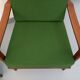 Paire de fauteuils scandinaves vintage en teck et tissu vert des années 60