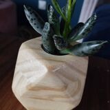 Soliflore en bois massif avec fiole en verre