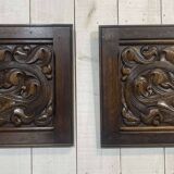Pair of carved oak panels by Joseph Savina (1901-1983)