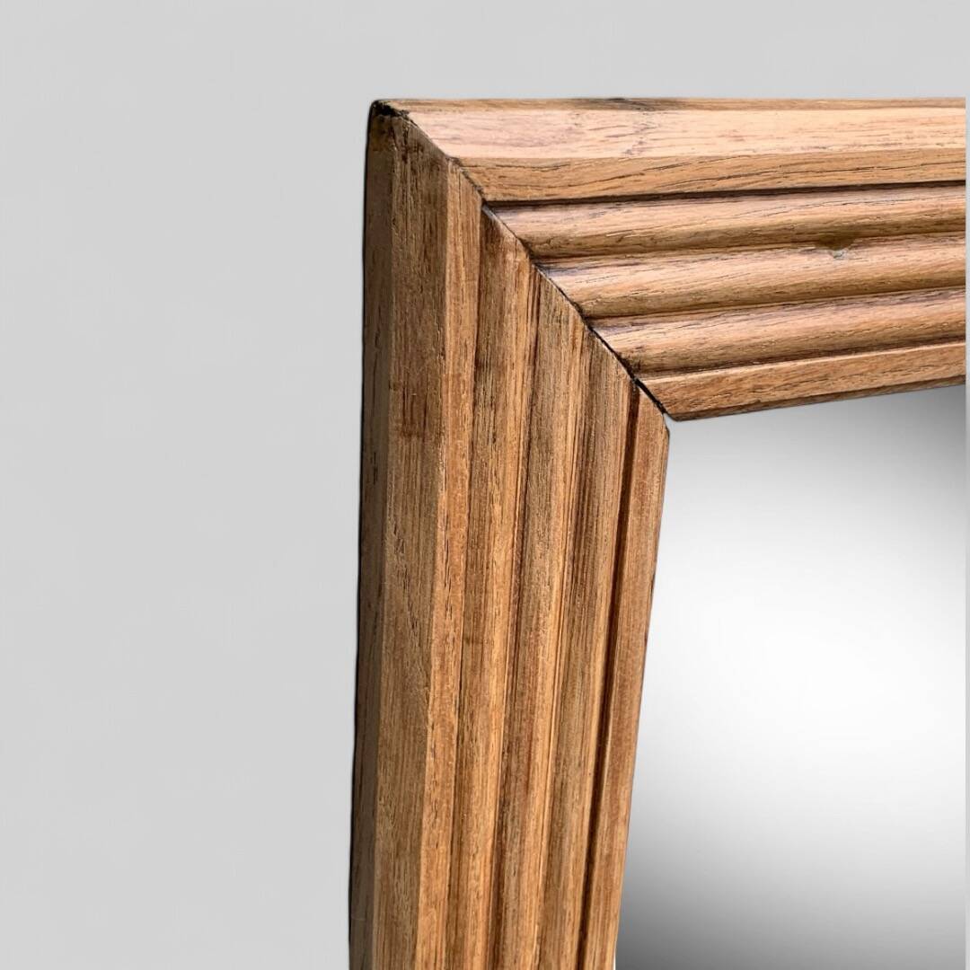 1940 beveled mirror solid raw oak 74x104