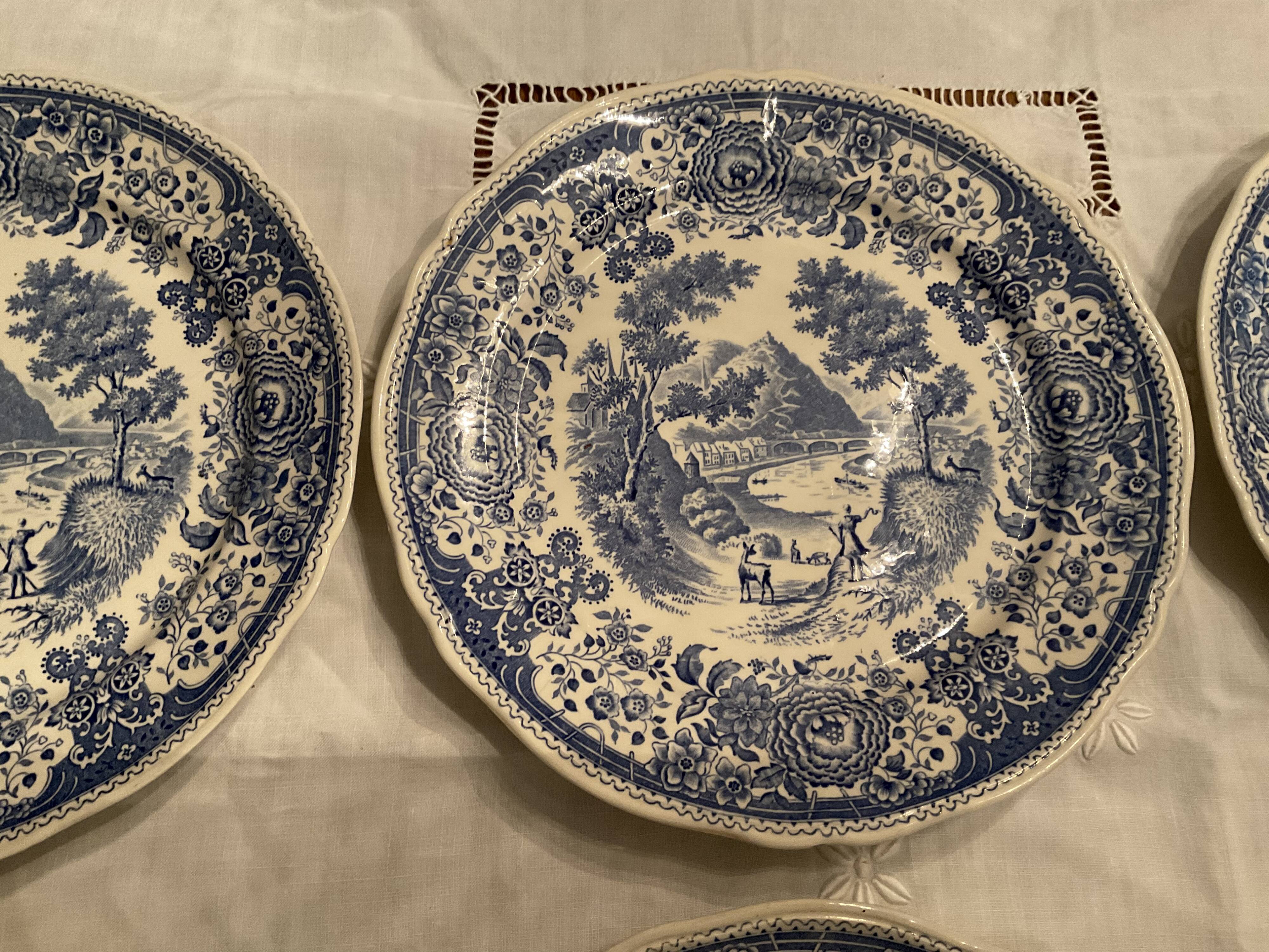 6 flat plates, Burgeland, Villeroy and boch