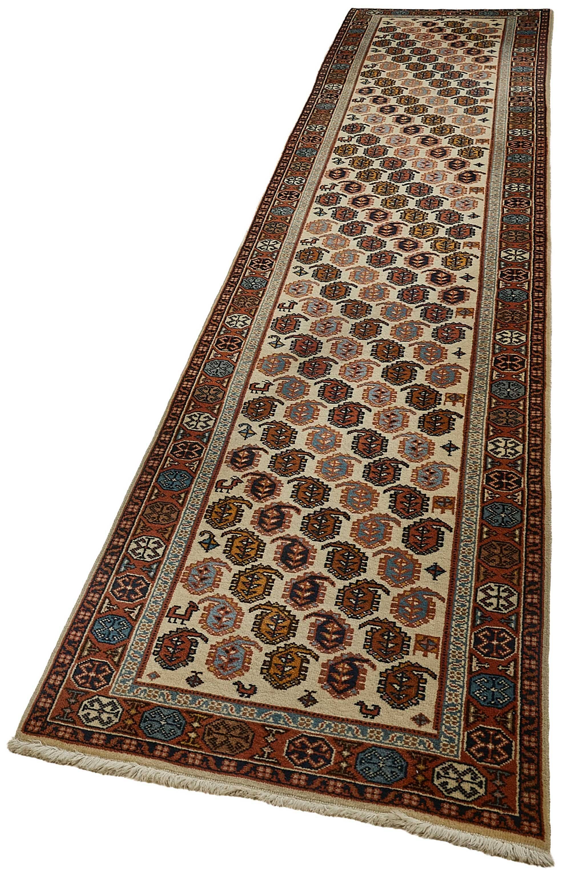 Turkish Handknotted Wool Oushak Rug 75 cm x 372 cm