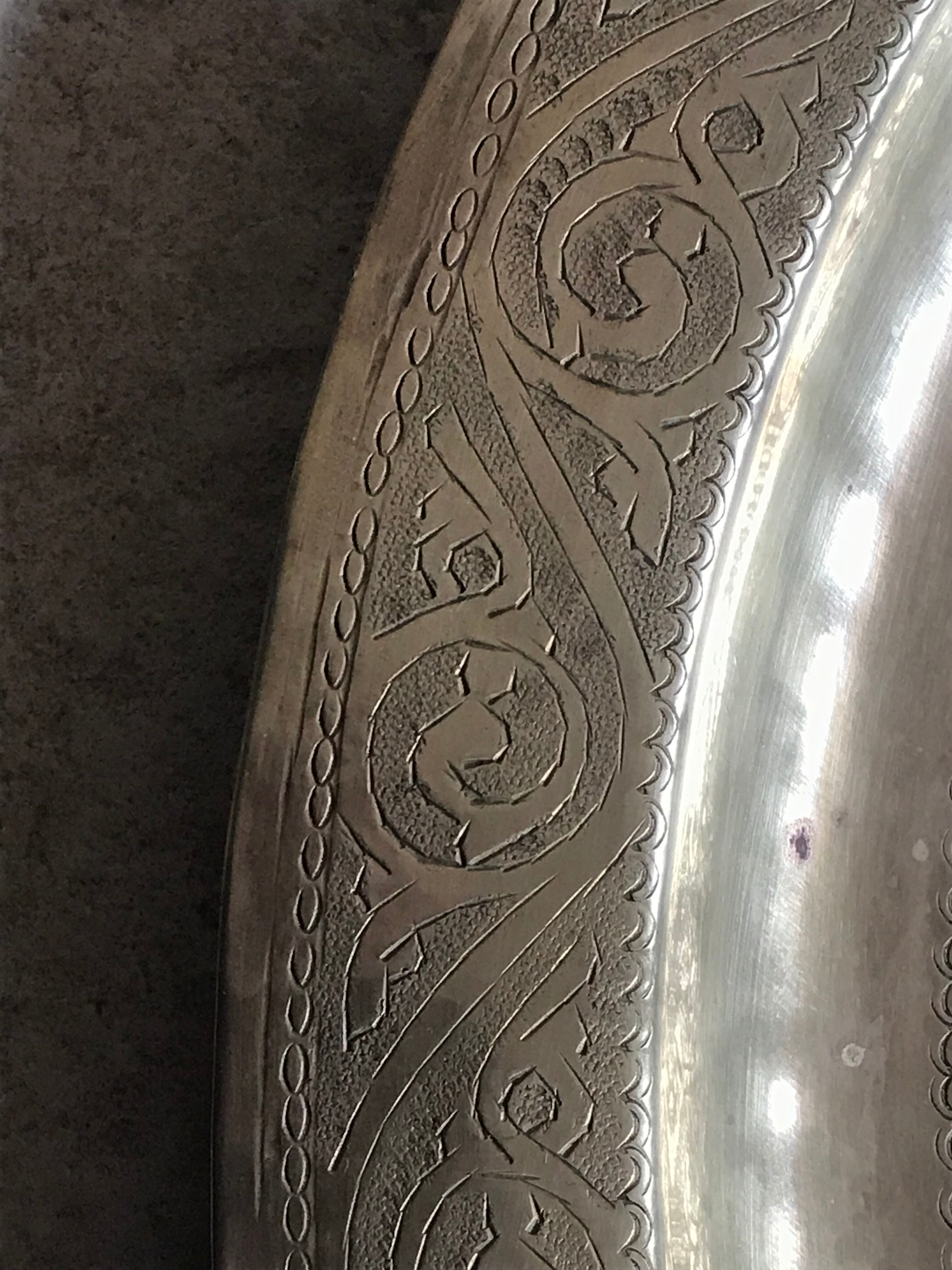 Engraved brass tray