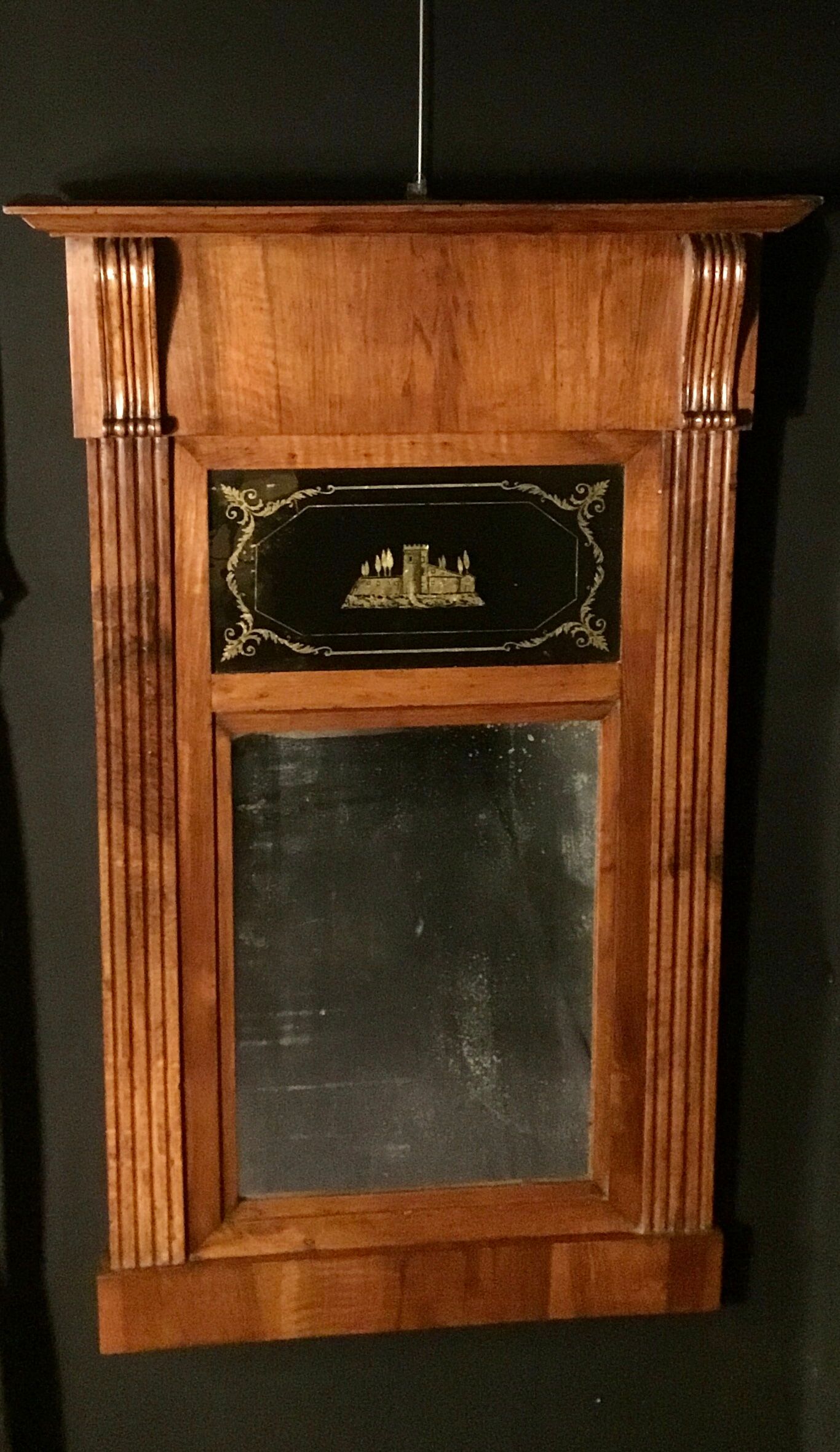 19th-century walnut trumeau  80x130cm