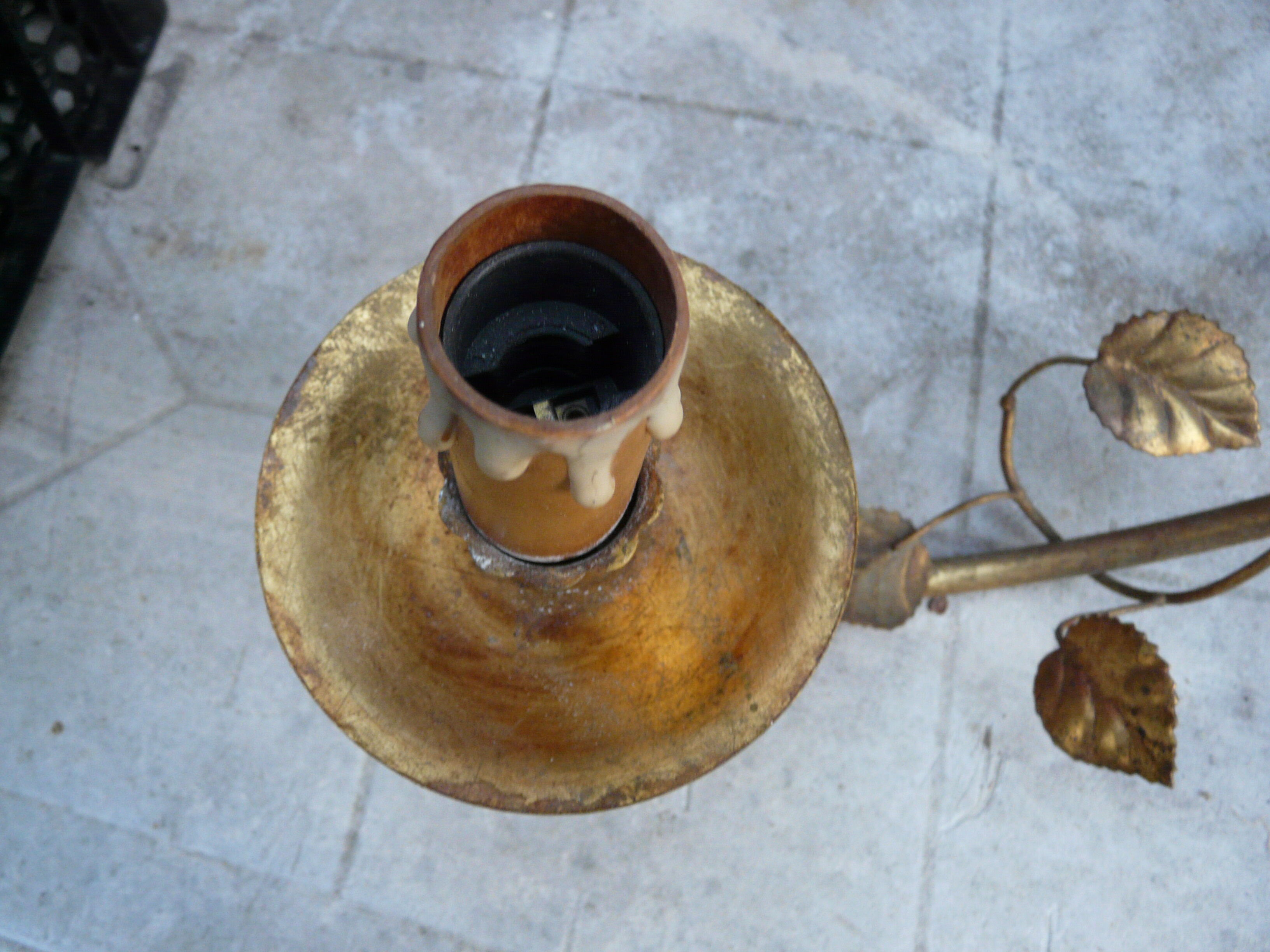 Masca gilded metal chandelier, 60s