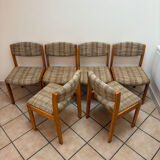 Lot de 6 chaises vintage en bois – style années 70