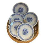 Set of 5 flat ironstone plates stamped Laveno