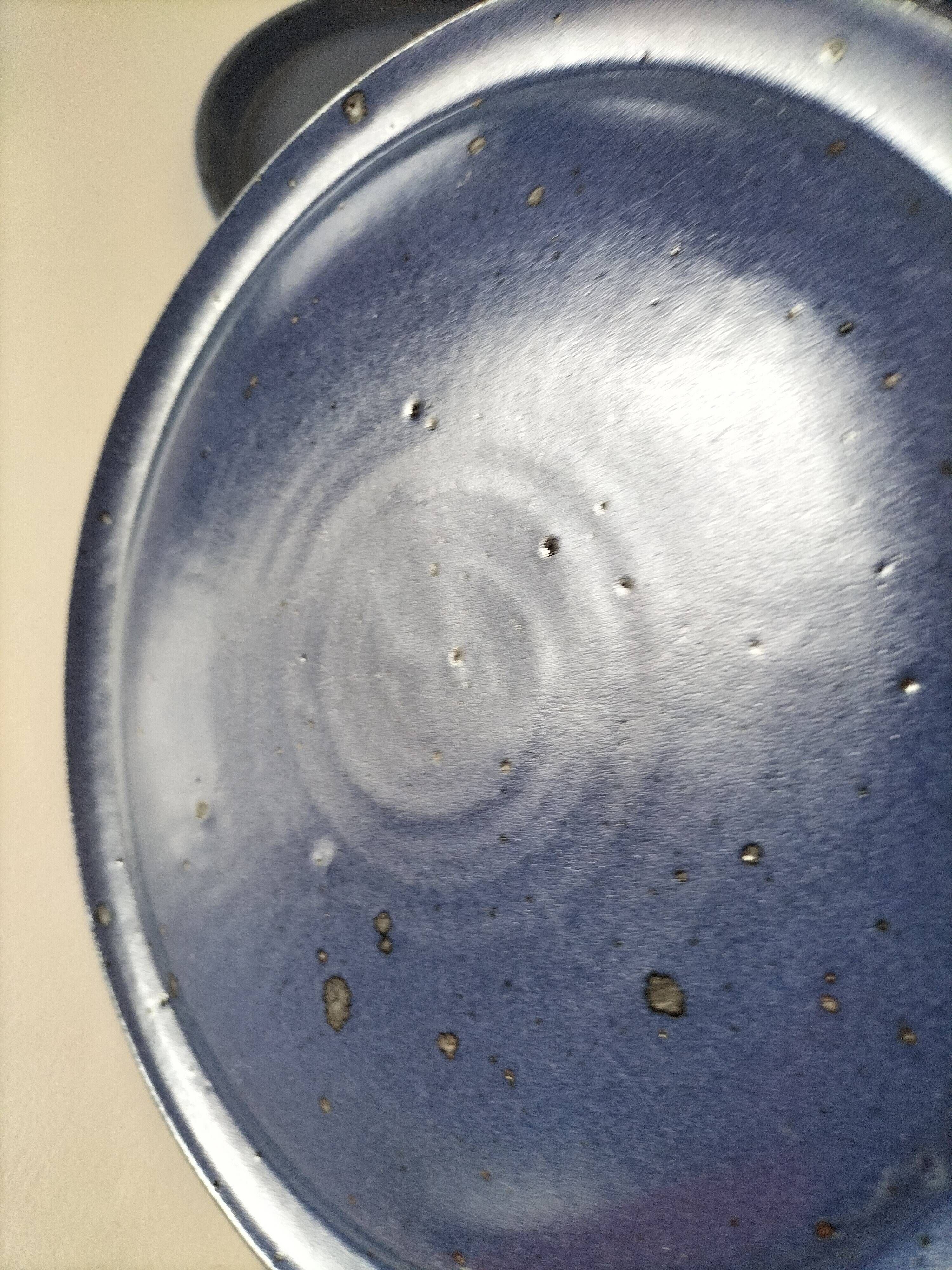 6 speckled midnight blue stoneware dinner plates