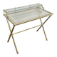 Neoclassical Gradine Desk in Brass and Glass, Attributed to the Mai