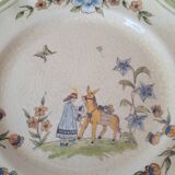4 medium Moustiers Longchamp plates. Hand-painted by Al.Markoff.
