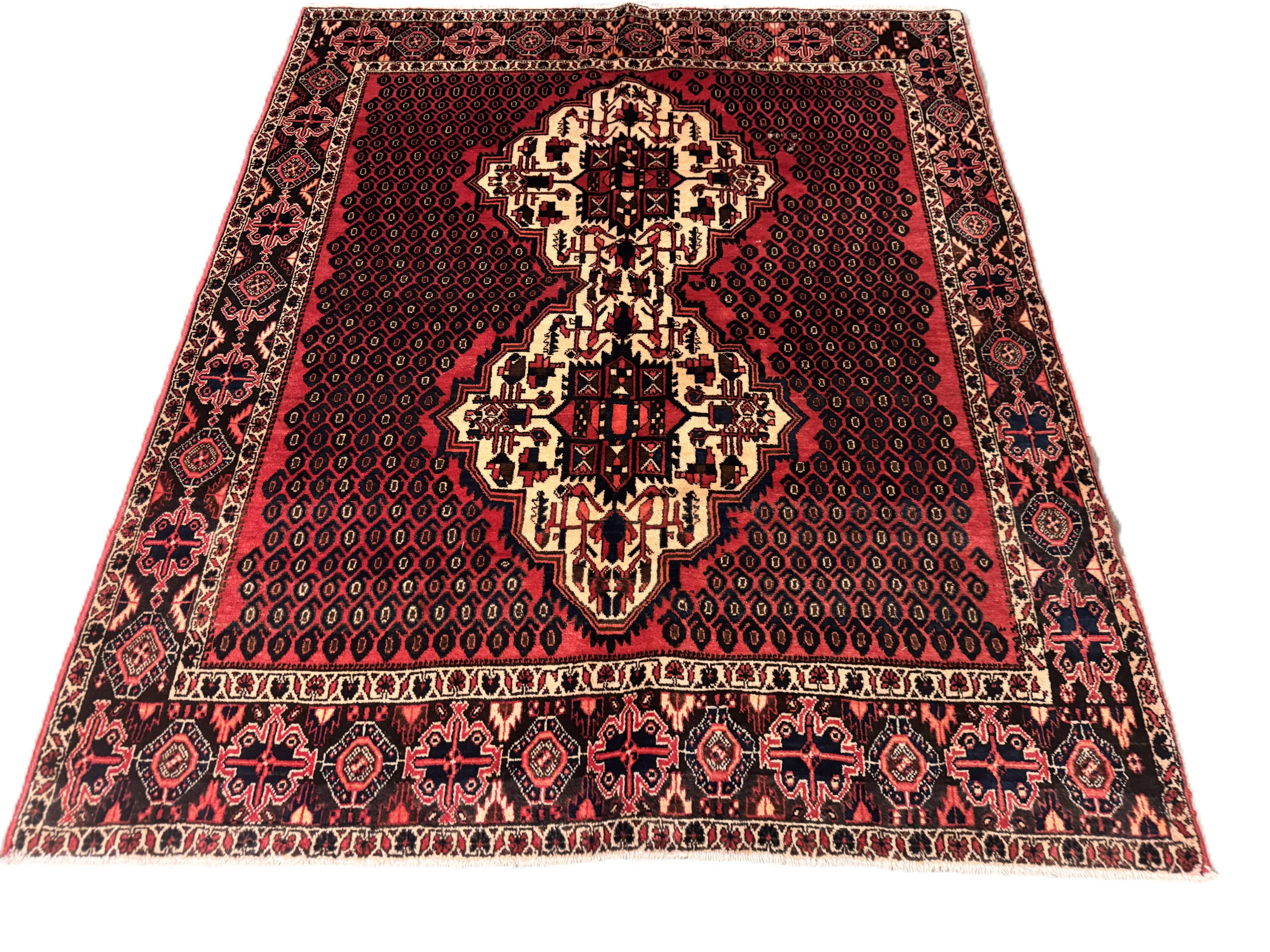 handmade Persian rug from Hamedan