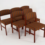 Six teak chairs, Scandinavian design 1970s