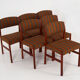 Six teak chairs, Scandinavian design 1970s