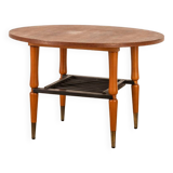 Vintage 60's table in wood and brass italian design