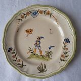 4 Moustiers Longchamp dessert plates. Hand-painted. 1986