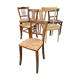 Lot of 6 chairs mismatched curved wood bistro