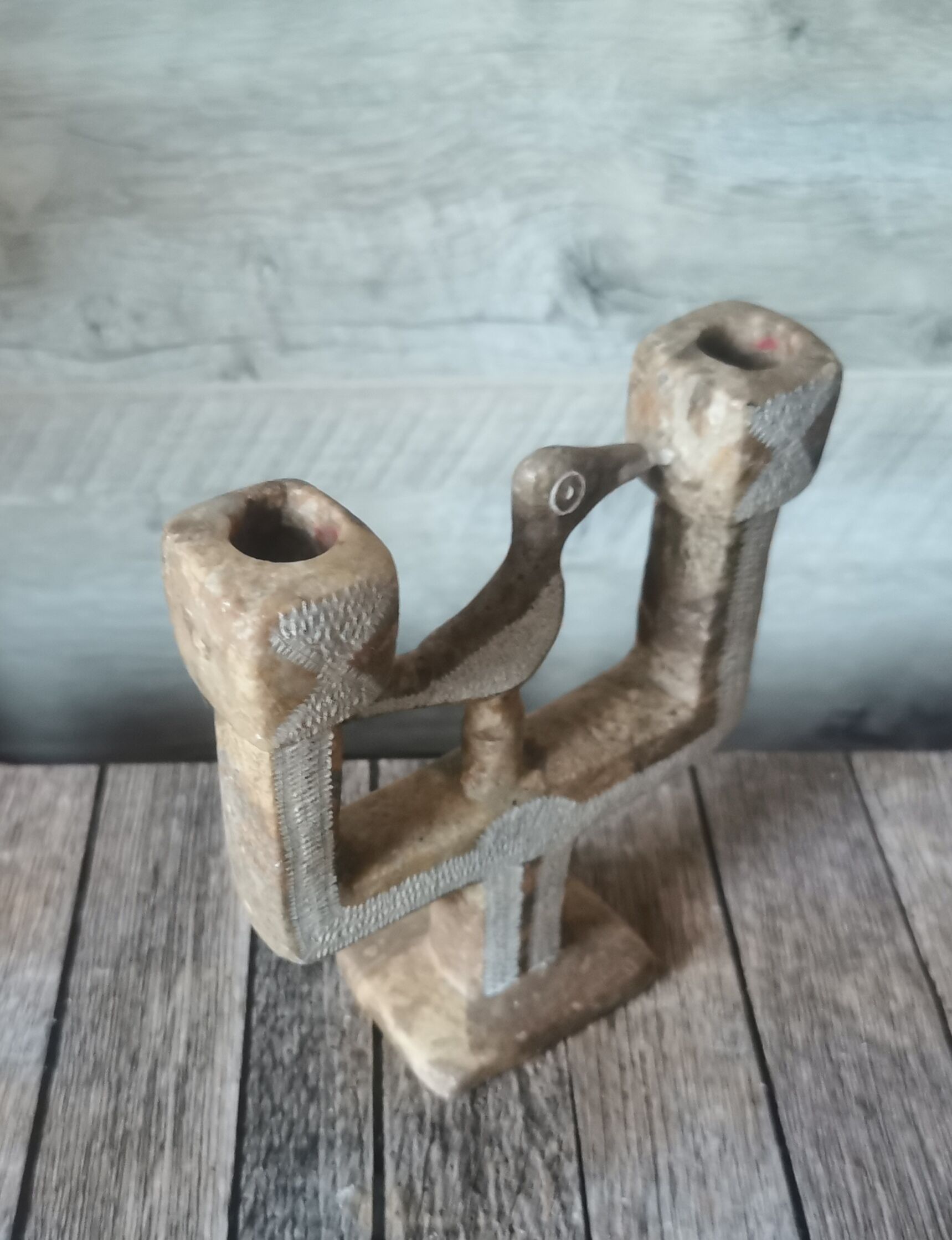 Ethnic stone candle holder