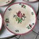 Set of 7 dessert plates gien model "lorraine" hand painted 30-40s