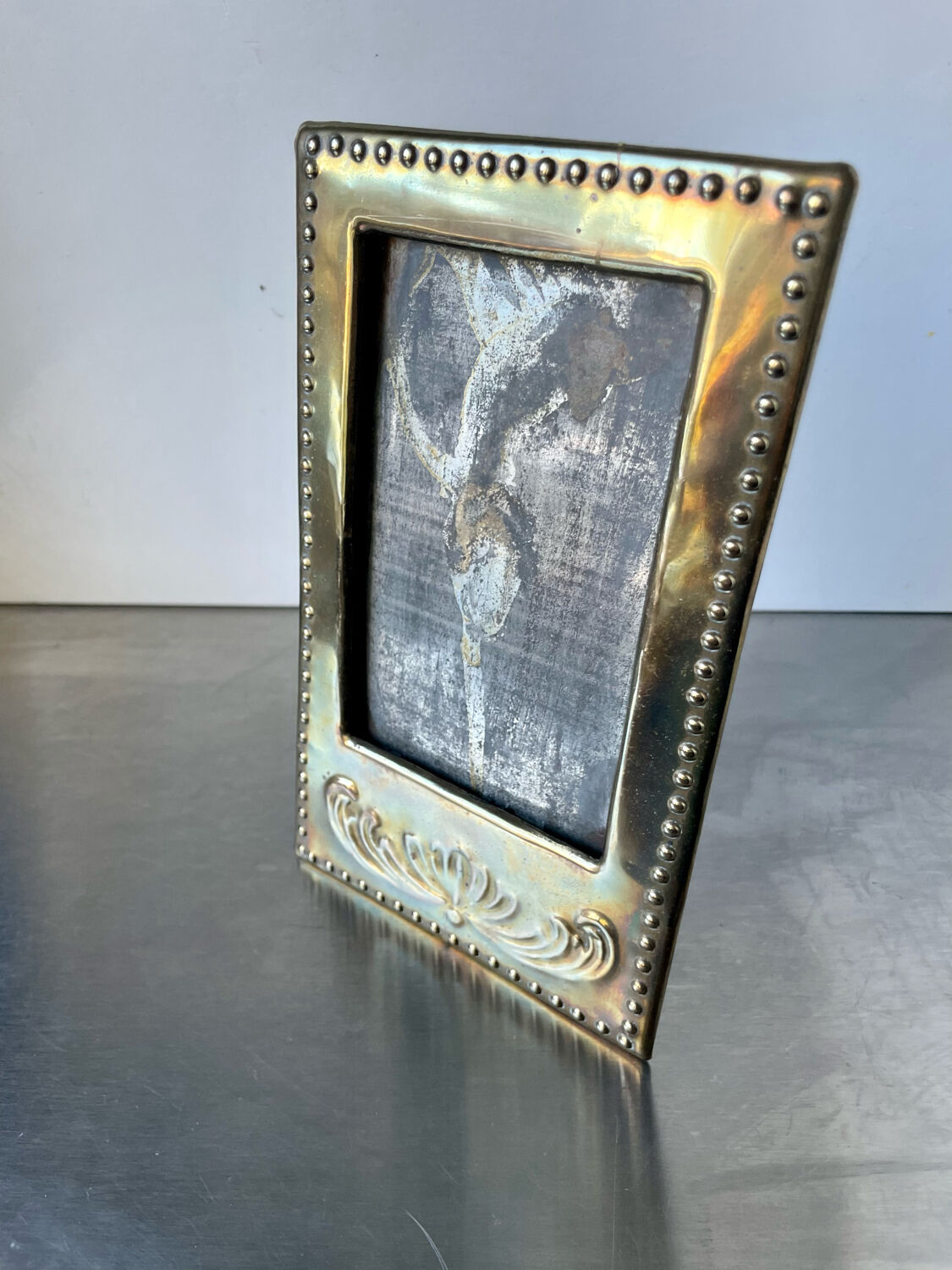 Brass art nouveau frame